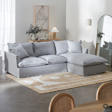 Seafoam Softy Premium 3 Seater Slipcover Sofa with Chaise