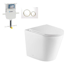Myles Rimless Quiet Flush Wall-Faced Toilet Pan Geberit Package