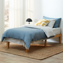 Sage Gingham Washed Cotton Single Sheet Set