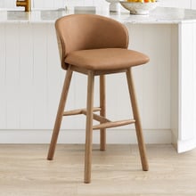 65cm Colby Upholstered Bentwood Bar Stool