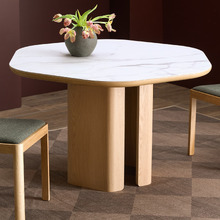 120cm Premium Hex Marble-Look Dining Table