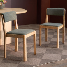 Alex Solid Oak Wood Dining Chairs (Set of 2)