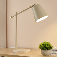 Jayce Natural Travertine & Metal Desk Lamp