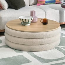 Toby Teddy Round Storage Ottoman/Coffee Table