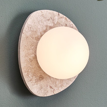 Terra Travertine-Look Stone Wall Sconce