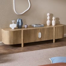 180cm Laila Mango Wood & Marble TV Unit