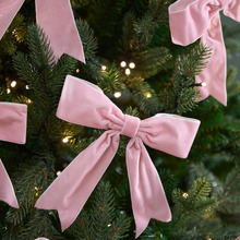 Set of 6 Velvet Bow Christmas Tree Clips
