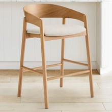 67cm Mattia Curved Back Solid Bar Stool