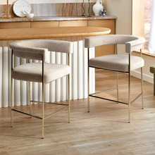 65cm Tamara Chenille Bar Stools (Set of 2)