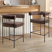 65cm Tamara Chenille Bar Stools (Set of 2)