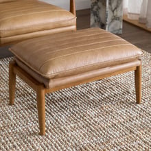 Aldric Genuine Leather Ottoman