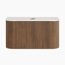 Nomad 900mm Walnut Wall Hung Single Vanity