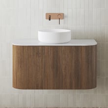 Nomad 900mm Walnut Wall Hung Single Vanity