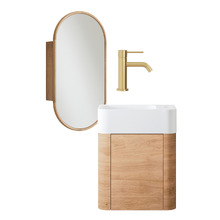Boyd 450mm Wall Hung Small Space Vanity Package with Shaving Cabinet & Mixer