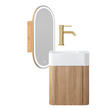 Nomad 450mm Wall Hung Small Space Vanity Package with LED Mirror & Mixer