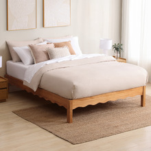 Evelyn Wavy Pine Wood Bed Base