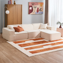 Cubo 4 Seater Chenille Modular Sofa & Ottoman Set