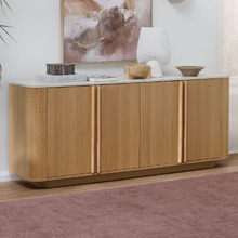 Talia 4 Door Travertine-Look Sideboard