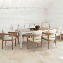 6 Seater Sandie Outdoor Dining Table & Venice Chair Set