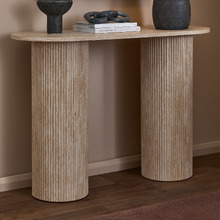 Tilly Travertine-Look Console Table