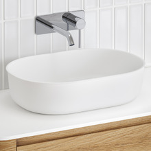 Cosmo 500mm Matte White Pill Ceramic Above Counter Basin