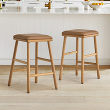63cm Mason Solid Rubberwood Bar Stools (Set of 2)
