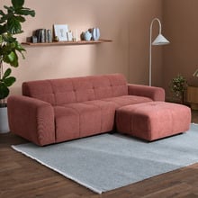 Quinn 3 Seater Chenille Sofa & Ottoman Set