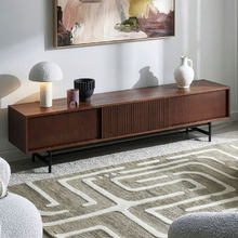 200cm Walnut Gannon Retro Lowline TV Unit
