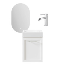 Dunes 400mm Matte White Vanity Package with Mixer & LED Mirror