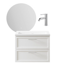 Dunes 800mm White Vanity Package with Mixer & LED Mirror