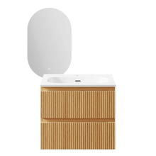 Panama 600mm Oak Vanity & LED Mirror Package