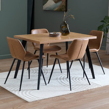Tan Soren Faux Leather Dining Chairs (Set of 4)
