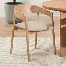Mattia Curved Back Solid Beech Wood Dining Chair