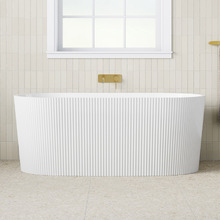Avalon 1500mm Acrylic Fluted Freestanding Bath with Overflow