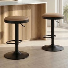 Clem Faux Leather Adjustable Bar Stools (Set of 2)
