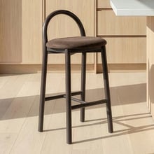65.5cm Lottie Arched Solid Beech Wood Bar Stool