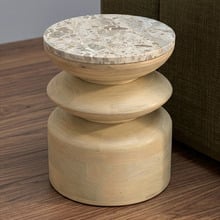 Eliza Marble & Mango Wood Side Table
