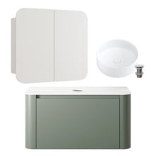 Leon 900mm Wall Hung Vanity with Basin & Shaving Cabinet Package