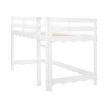Wavy Pine Wood Single Loft Bed