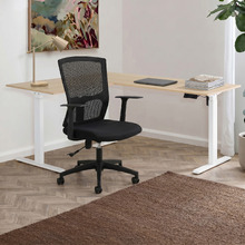 Leo Electric Sit & Stand Corner Desk & Matty Matrix Office Chair Set