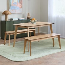 120cm Larsen Dining Table & Bench Set