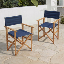Belize Wooden Outdoor Director's Chairs (Set of 2)