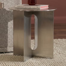 Beni Brushed Stainless Steel Side Table