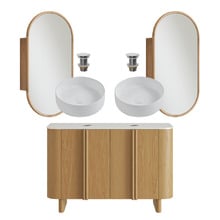 Valentine 1200mm Freestanding Double Vanity & Shaving Cabinet Package