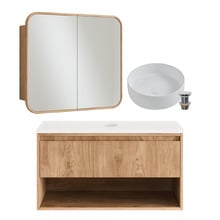 Mabel II 900mm Wall Hung Vanity &  Shaving Cabinet Package