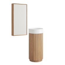 Nomad 410mm Freestanding Pedestal Package with Bronte Oak Shaving Cabinet