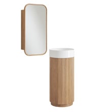 Nomad 410mm Freestanding Pedestal Package with Bronte Rectangular Shaving Cabinet