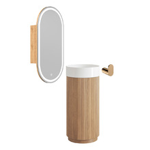 Nomad 410mm Freestanding Vanity Package with LED Shaving Cabinet & Hook