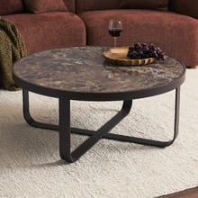 Claudius Round Emperador Marble Coffee Table