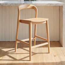 65.5cm Monk Beech Wood Bar Stool